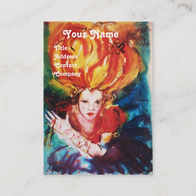 Cartão De Visita Bela Monograma Vermelha, Maqueamento, Salão de Cab (Frente)