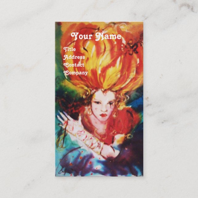 Cartão De Visita Bela Monograma Vermelha, Maqueamento, Salão de Cab (Frente)