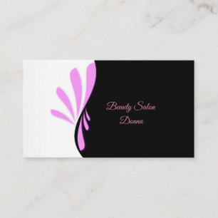 Cartão De Visita Bela Salão elegante rosa e preto
