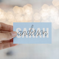 Beleza Azul Moderna Pastel Personalizada Seu Nome