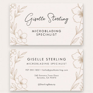 Cartão De Visita Beleza Botânica Feminina Microblading