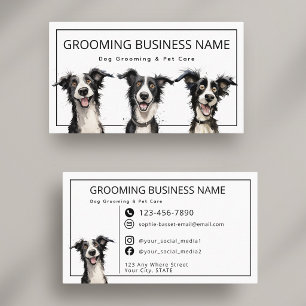 Cartão De Visita Beleza Canine Grooming & Cuidados Divertidos com A