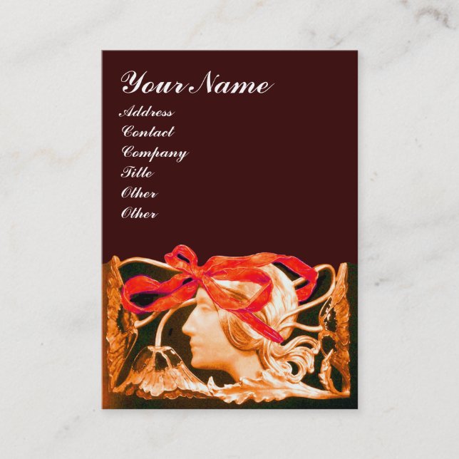 CARTÃO DE VISITA BELEZA DA MULHER ELEGANTE JOELHA /LADY,ARCO VERMEL (Frente)