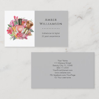 Cartão De Visita Beleza de Aquarela Floral Rosa Moderna Artista de