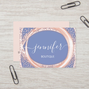 Cartão De Visita Beleza de Boutique profissional - Azul cor-de-rosa