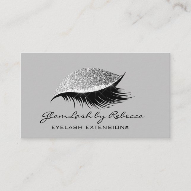 Cartão De Visita Beleza de Maquiagem Simples Eyelash Lashes Glitter (Frente)