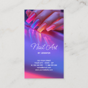 Cartão De Visita Beleza de Salão de Arte de Unhas