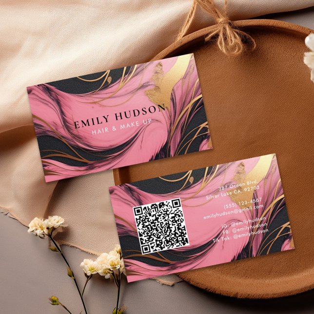 Cartão De Visita Beleza do Artista de Composição do Cabelo (Criador carregado)