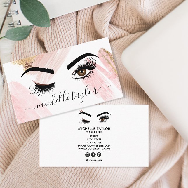 Cartão De Visita Beleza do artista Salon Lash Extension piscar os o (Criador carregado)