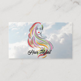 Cartão De Visita Beleza do Cabelo Longo