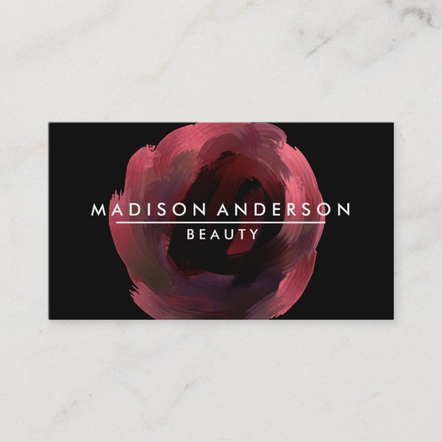 Cartão De Visita Beleza Dourada Clássica Simples e Aquarela Moderna (Frente)