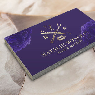 Cartão De Visita Beleza Floral Violeta Violeta de Cabelo Artista Ma