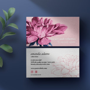 Cartão De Visita Beleza florescente Estética do Skincare Watercol