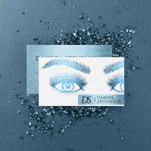 Cartão De Visita Beleza - Glam Professional   Glitzy Robin Egg Blue