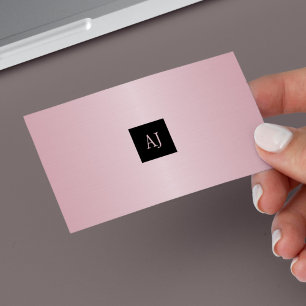 Cartão De Visita Beleza monificada, monogramada, rosa, de ouro mode