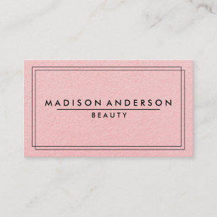 Cartão De Visita Beleza Simples e Clássica Moderna Rosa