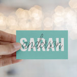 Cartão De Visita Beleza Verde Moderna Pastel Personalizada Seu Nome<br><div class="desc">Beleza Verde Moderna Pastel Personalizada Seu Nome</div>