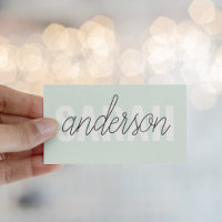 Beleza Verde Moderna Pastel Personalizada Seu Nome