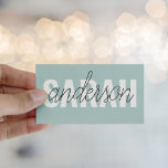 Cartão De Visita Beleza Verde Moderna Personalizada Seu Nome<br><div class="desc">Beleza Verde Moderna Personalizada Seu Nome</div>