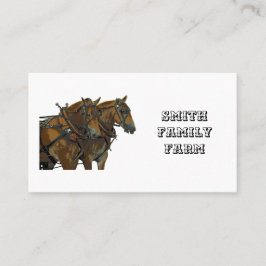 Cartão De Visita Belgian Draft Horse Team Business Cards