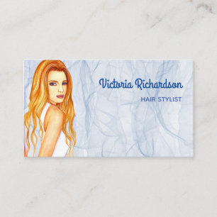 Cartão De Visita Belo Hair Stylist Compõe Artista