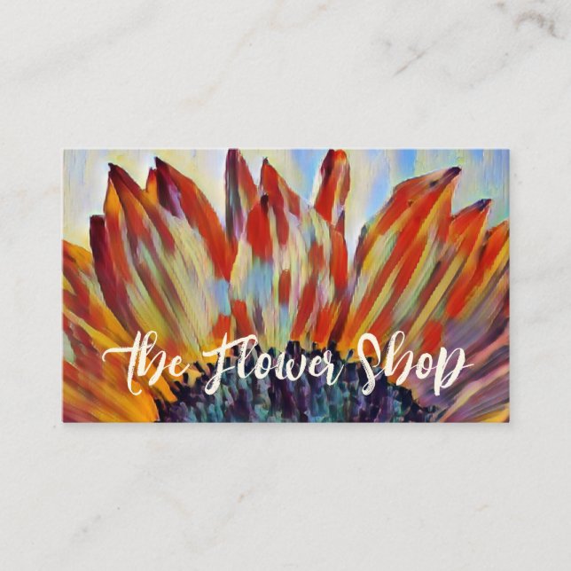 Cartão De Visita Belo Sunflower Floral Florist Garden Código QR (Frente)