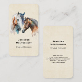 Cartão De Visita Belos Cavalos Estilo Boho Ocidental