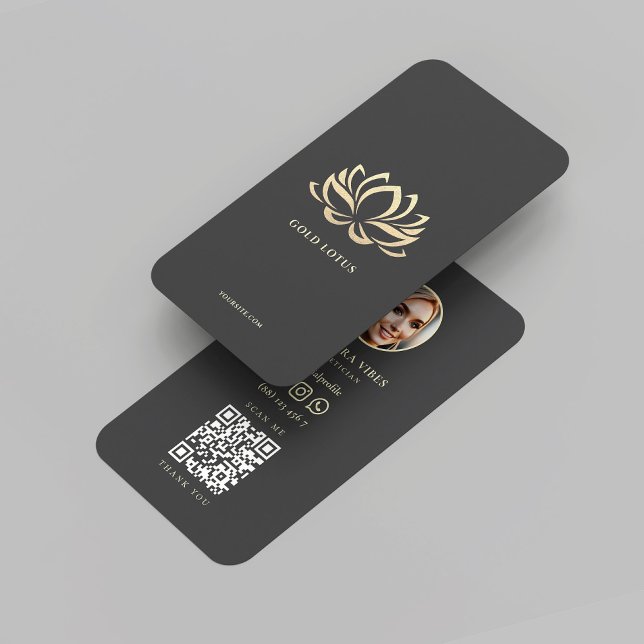 Cartão De Visita Bem-estar Beleza do Cabelo Spa Estética Lotus Dour (Wellness Spa Hair Beauty Esthetician Gold Lotus Business Card
)