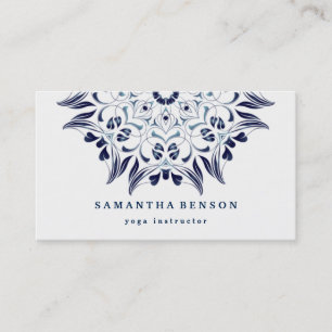 Cartão De Visita Bem-estar elegante da meditação da ioga do