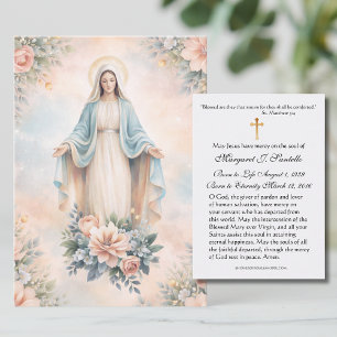 Cartão De Visita Bênção da Mãe Maria Memorial de Funeral Católico
