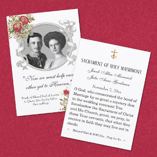 Cartão De Visita Bendito Karl & Zita Casamento Sagrado