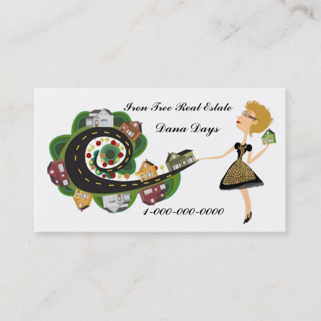 Cartão De Visita Bens imobiliários feitos sob encomenda (Frente)