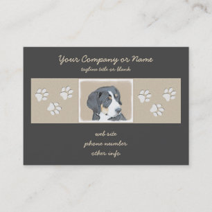 Cartão De Visita Bernese Mountain Dog Puppy Painting - Arte Origina