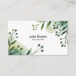 Cartão De Visita Berries and Branches Watercolor Vintage