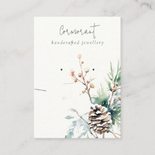 Cartão De Visita Berries de inverno de Neve Branca Comendo Colar Co