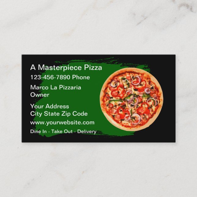 Cartão De Visita Best Pizza Shop Business Cards (Frente)