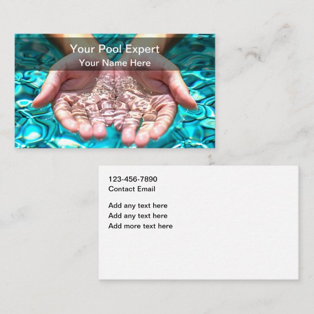 Cartão De Visita Best Swimming Pool Service Modern  (Frente/Verso)