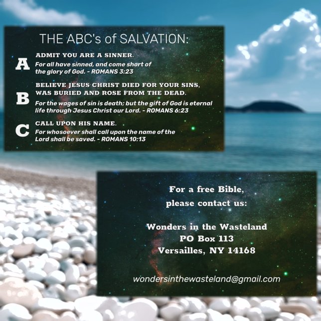 Cartão De Visita Bíblia de Romans Road KJV do Christian Gospel ABC (Criador carregado)