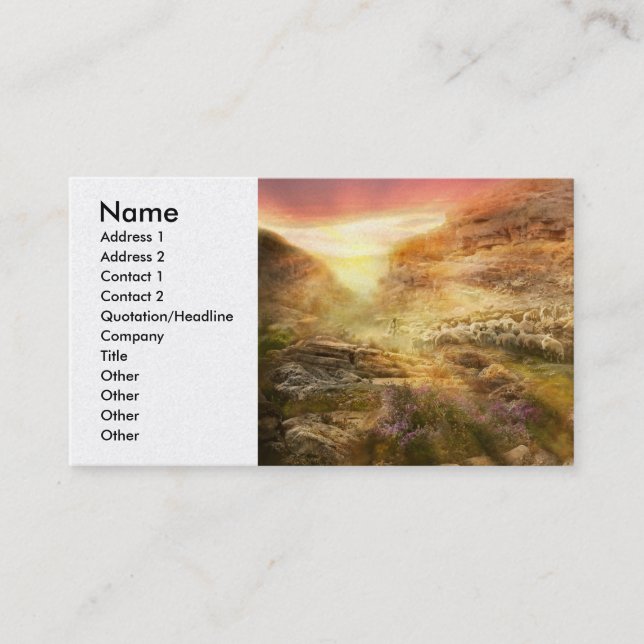 Cartão De Visita Bíblia - Sim, embora eu caminhe pelo vale de 1920 (Frente)