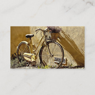 Cartão De Visita Bicicleta Amarela Colorida Vintage