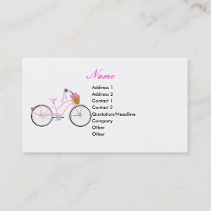 Cartão De Visita Bicicleta cor-de-rosa com flâmulas