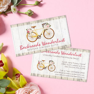 Cartão De Visita Bicicleta de Chique na Madeira russa personalizada