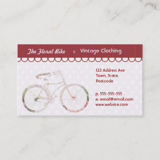 Cartão De Visita Bicicleta Girassol Floral