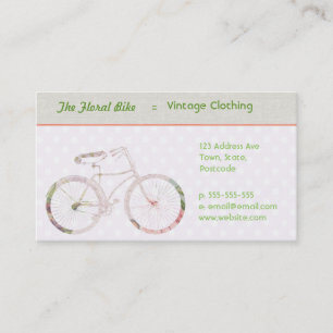 Cartão De Visita Bicicleta Girly Floral