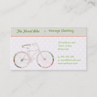 Cartão De Visita Bicicleta Girly Floral