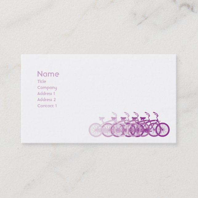 Cartão De Visita Bicicleta roxa - clássico (Frente)