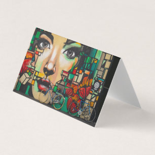 Cartão De Visita Bicicletas na parede do Grafite