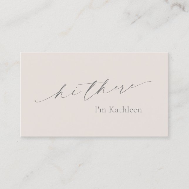 Cartão De Visita Biege Neutro Simples Tan Código QR Elegante Modern (Frente)