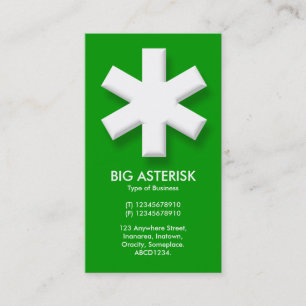 Cartão De Visita Big Asterisco - Verde (009900)