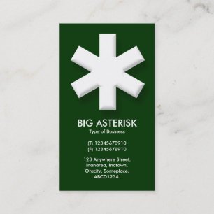 Cartão De Visita Big Asterisco - Verde Escuro (003300)